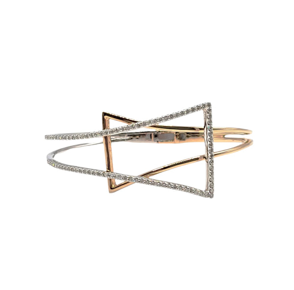 14k Two-Tone Gold and Diamond Bangle Bracelet