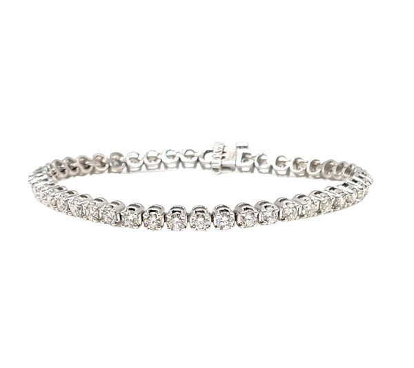 14k White Gold Prong Set Diamond Tennis Bracelet