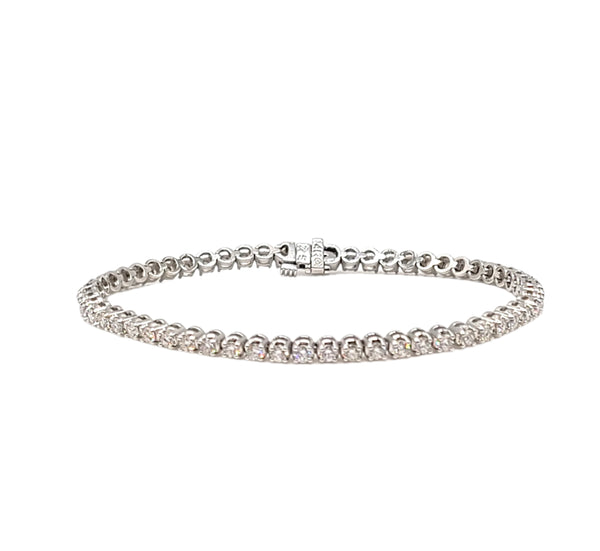 14k White Gold Prong Set Diamond Tennis Bracelet