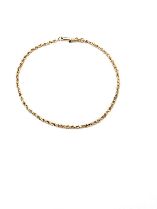 Estate 10 Karat Yellow Gold Rope Bracelet