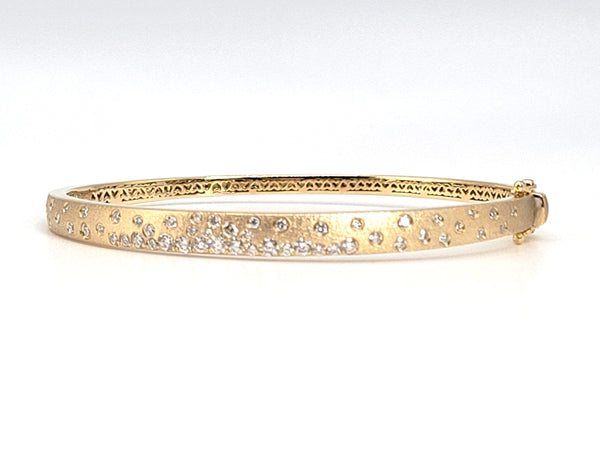 Dilamani 14k Yellow Gold Diamond "Confetti" Bangle