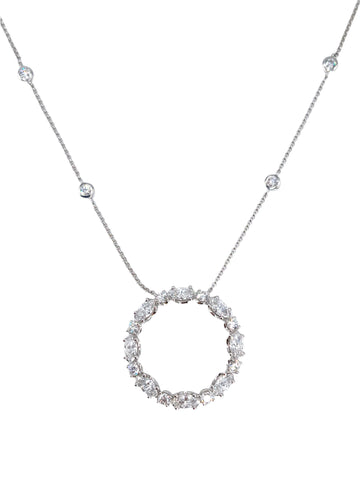 14k White Gold Lab Grown Diamond Circle Necklace