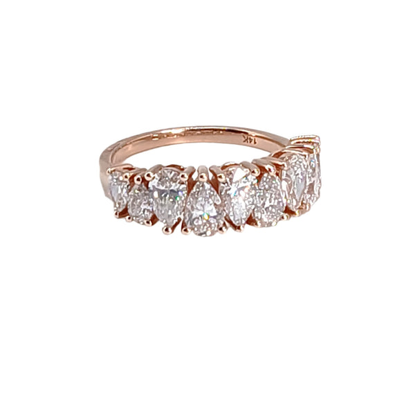 14k Rose Gold Lab Grown Pear Shaped Diamond Ring