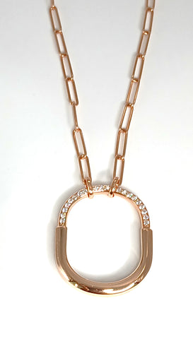 18k Rose Gold Lock Necklace