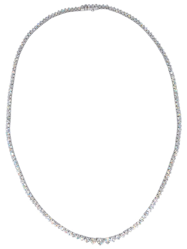 14k White Gold Graduated Diamond Tennis Necklace