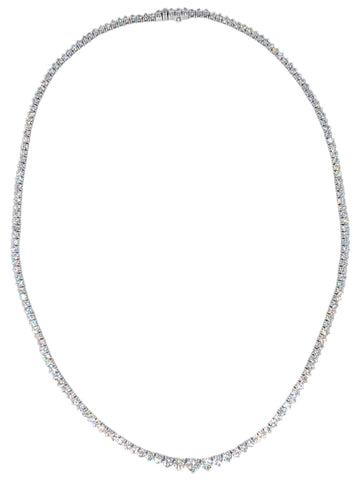 14k White Gold Graduated Diamond Tennis Necklace