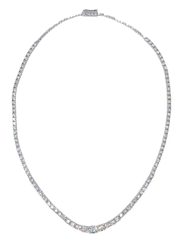 14k White Gold Graduated Diamond Tennis Necklace