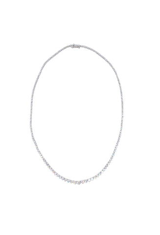 14k White Gold Graduated Diamond Tennis Necklace