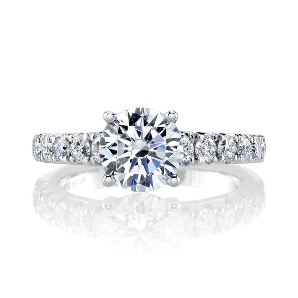 Solitaire Ring Setting With Diamond Band and Bridge