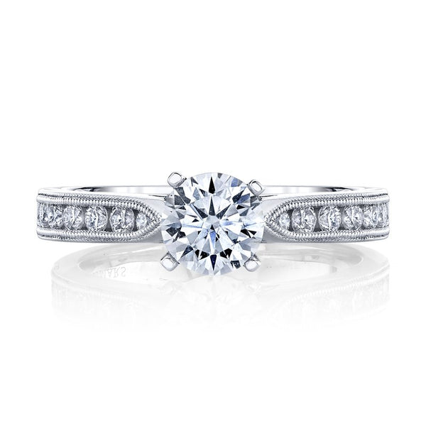 Solitaire Ring Setting With Channel Set Diamond Band