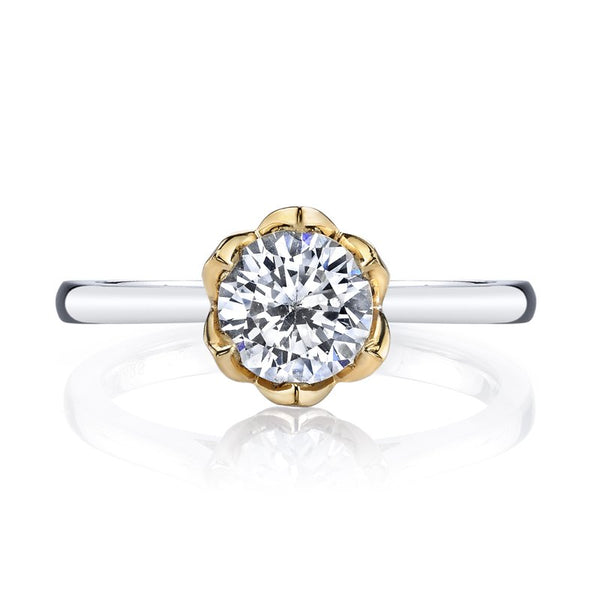 Solitaire Ring Setting with Flower Inspired Halo