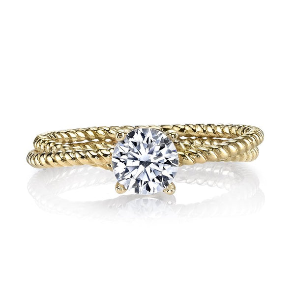 14k Twisted Rope Design Solitaire Ring Setting