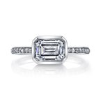 Bezel Set Solitaire Setting with Prong Set Diamond Band