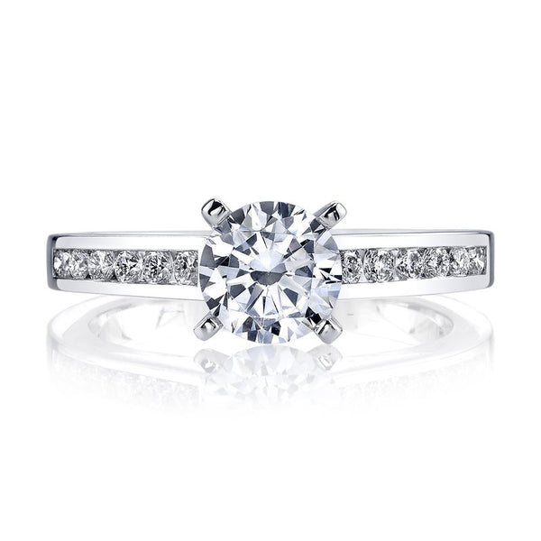 Solitaire Ring Setting With Channel Set Diamond Band