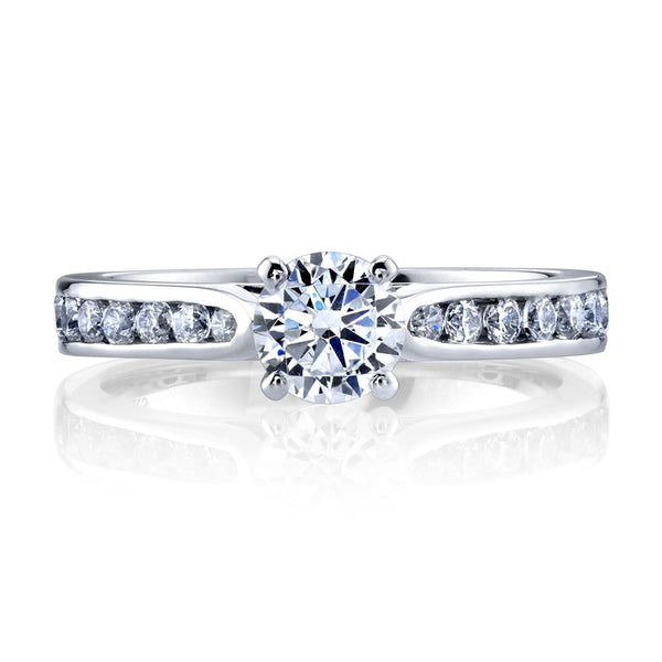 Solitaire Ring Setting With Channel Set Diamond Band