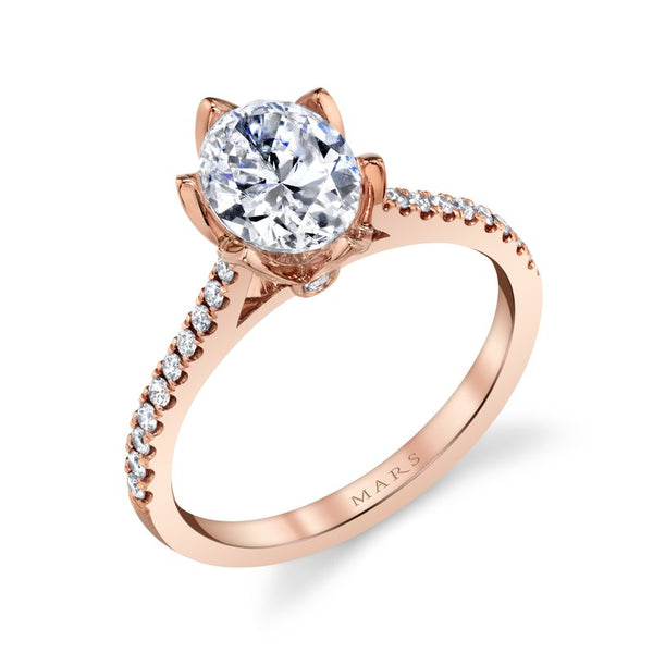 Engagement Ring Setting with Flower Motif