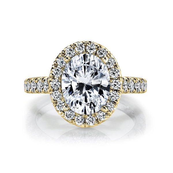 Solitaire Ring Setting With Diamond Halo  Diamond Band and Diamond Under Gallery