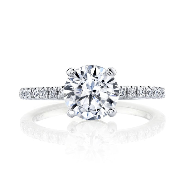 Solitaire Setting with Diamond Band and Hidden Halo