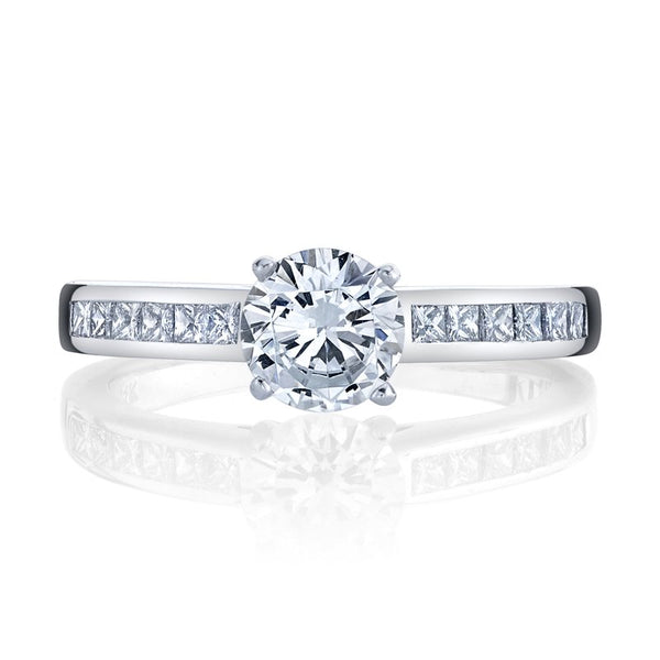 Solitaire Ring Setting With Channel Set Diamond Band