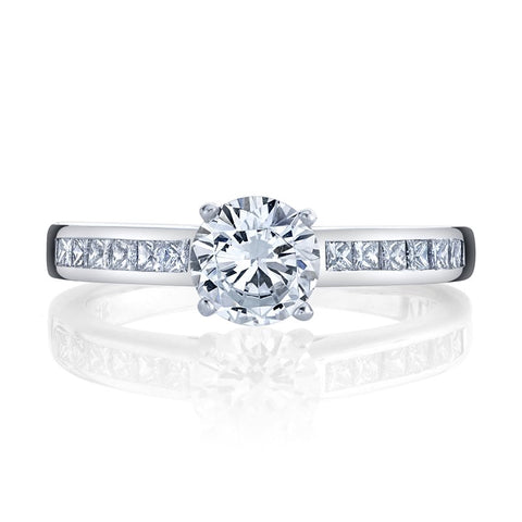 Solitaire Ring Setting With Channel Set Diamond Band