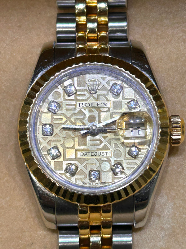 TT ROLEX DATEJUST, DIAMOND DIAL, BOX AND PAPERS,26MM,2006