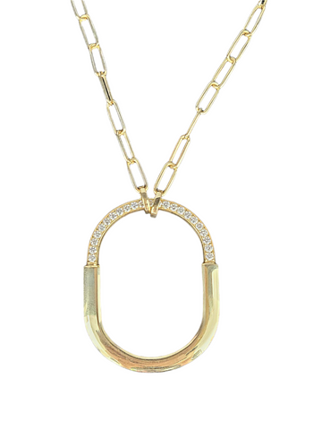 18k Yellow Gold Lock Necklace