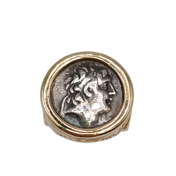 Estate 14k Yellow Gold Drachma Coin Ring