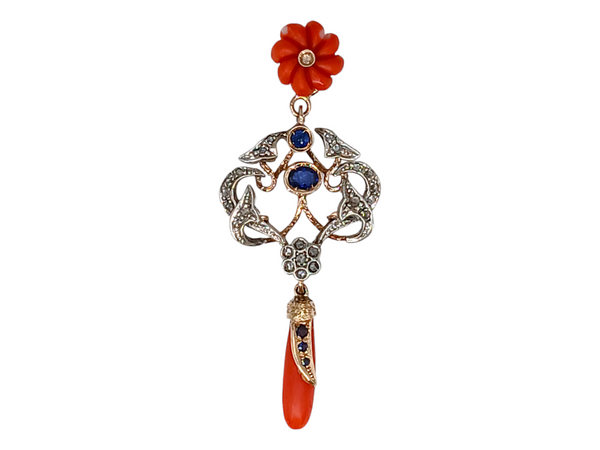 Estate Carved Coral Pendant