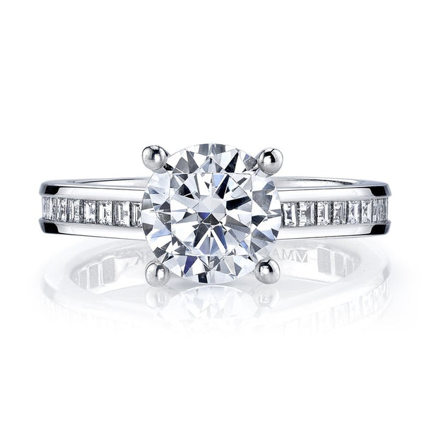 Solitaire Ring Setting With Channel Set Diamond Band