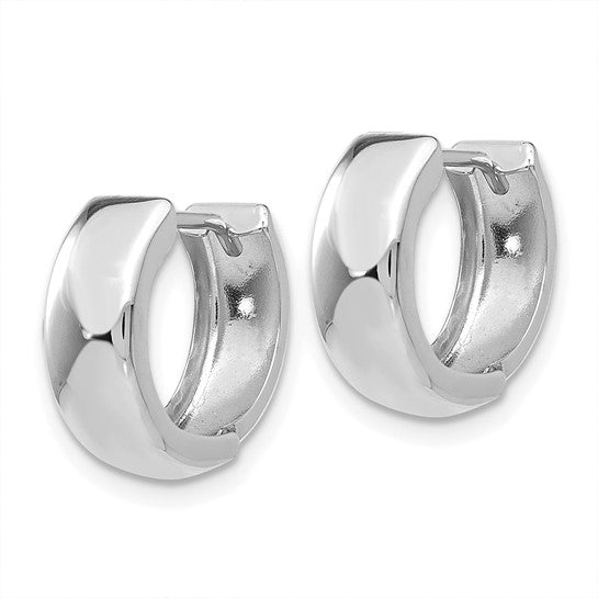 14k White Gold Huggie Earrings