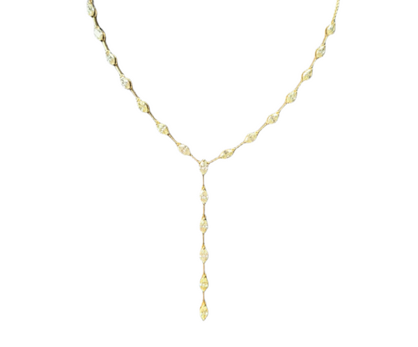 18k Yellow Gold Fancy Yellow Diamond Lariat Necklace