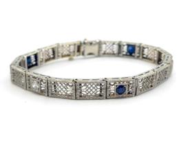 Estate 14 Karat White Gold Art Deco Era Bracelet