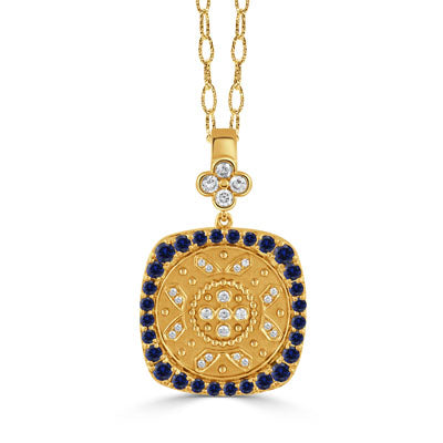 Doves by Doran Paloma Byzantine Collection Sapphire Pendant