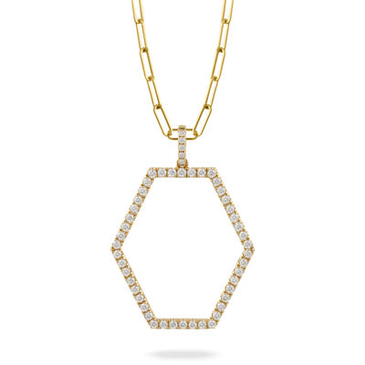 Doves by Doran Paloma Fibonacci Collection Diamond Hexagon Pendant