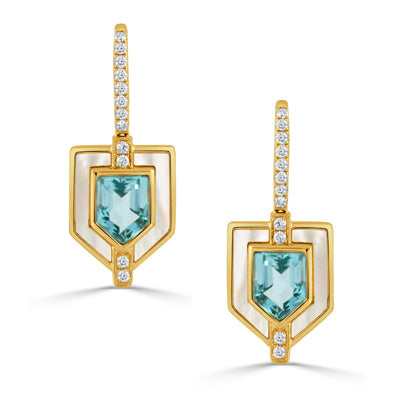 Doves by Doron Paloma Mykonos Collection Blue Topaz Earrings