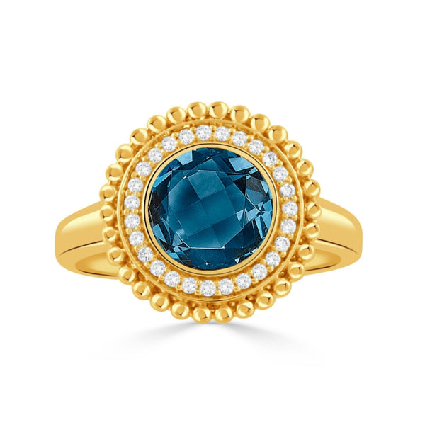 Doves by Doron Paloma Justinian Collection Blue Topaz Ring