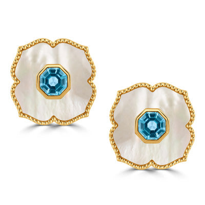 Doves by Doron Paloma Mykonos Collection Blue Topaz Earrings