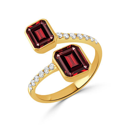 Doves by Doron Paloma Garnet Collection Bypass Ring