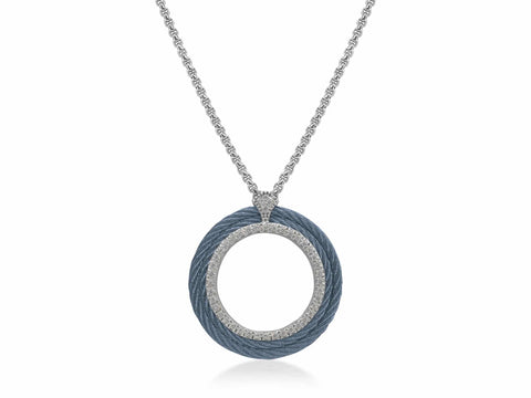 ALOR Caribbean Blue Circle Pendant Necklace