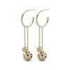 Pure Dink 14 Karat Yellow Gold Double Drop Earrings