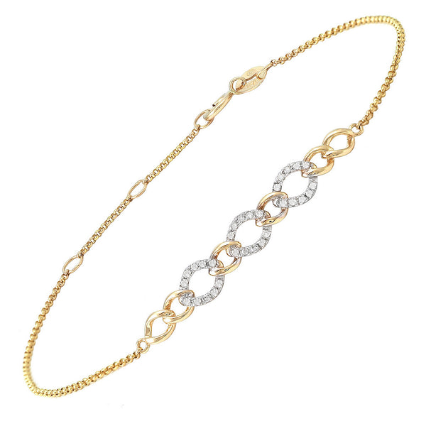 14k Yellow Gold Diamond Fashion Bracelet