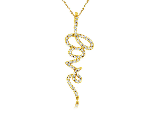 14k Yellow Gold Love Pendant