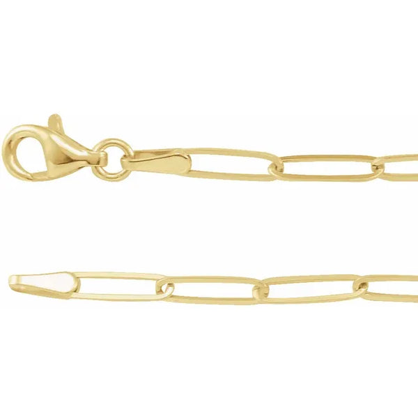 14k Yellow Gold Paperclip Link Bracelet