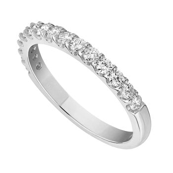 14k White Gold Prong Set Diamond Band