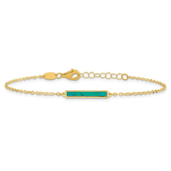 14k Yellow Gold Reversible Link Fashion Bracelet