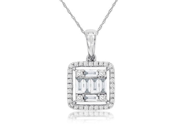 14k White Gold Diamond Fashion Pendant