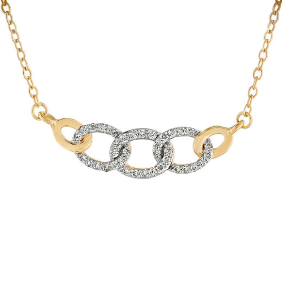 14k White and Yellow Gold Diamond Link Necklace