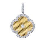 14k Yellow Gold Diamond Quatrefoil Pendant