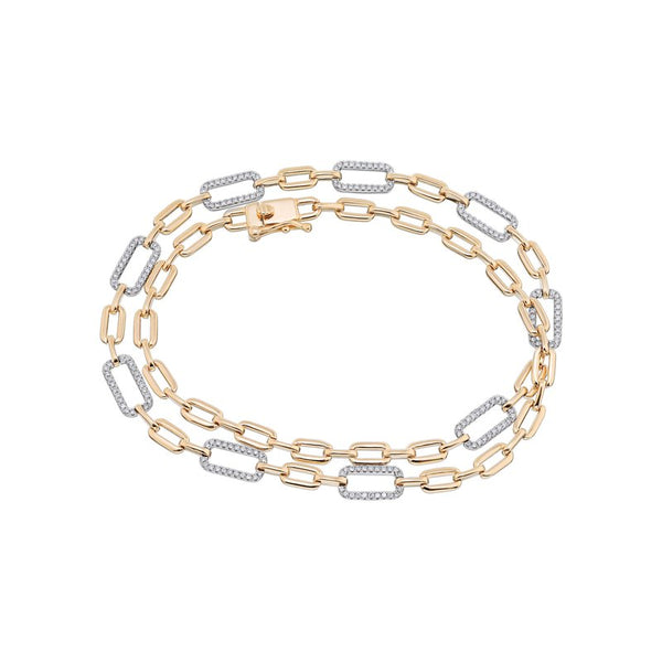 14k Two-Tone Gold Diamond Link Necklace