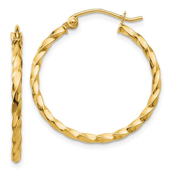 14k Yellow Gold Hoops